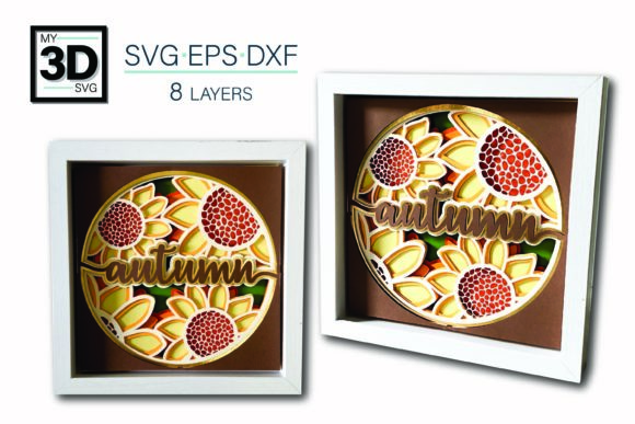 3D Autumn Sunflower SVG