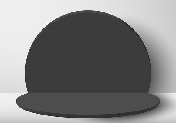 3D Black Circle Round Backdrop Floor