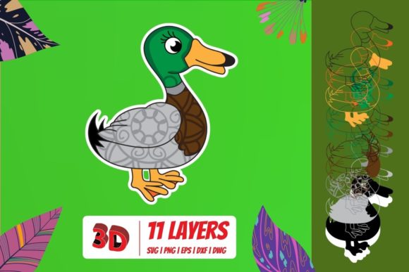 3D Duck SVG Cut File