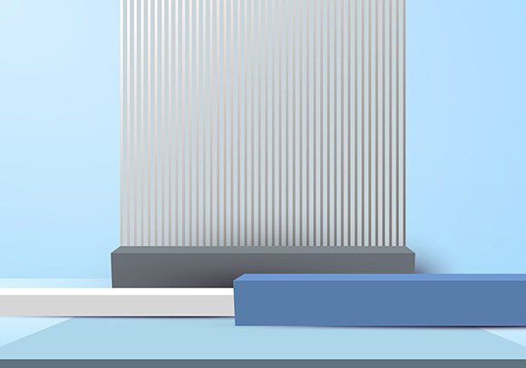 3D Geometric Podiums Blue Minimal Scene