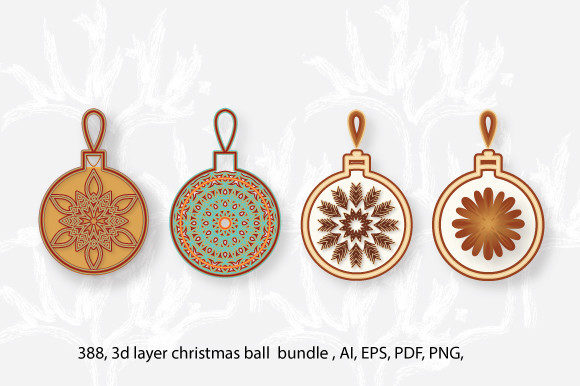 3d Layer Floral Christmas Ball Bundle