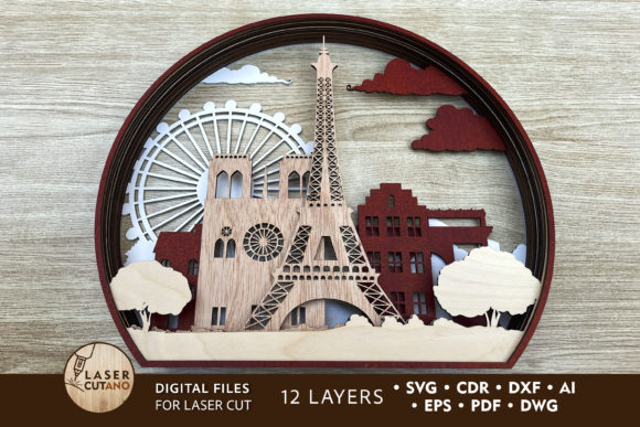 3D Multilayer Paris Laser Cut Files: Bringing the City Skyline to Life