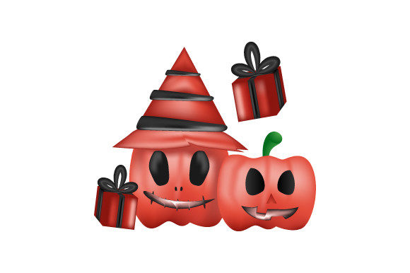 3d Rendering Halloween Pumpkin Gift Box