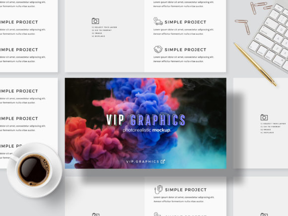 3D Slides Showcase Mockup Bundle PSD