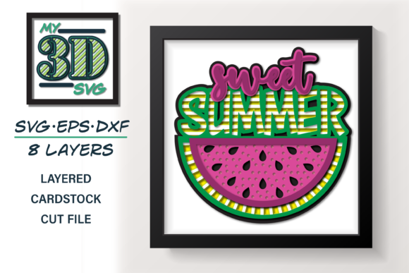 3D Summer - Watermelon: Evaluating Layered Cardstock Designs for Shadow Box Projects