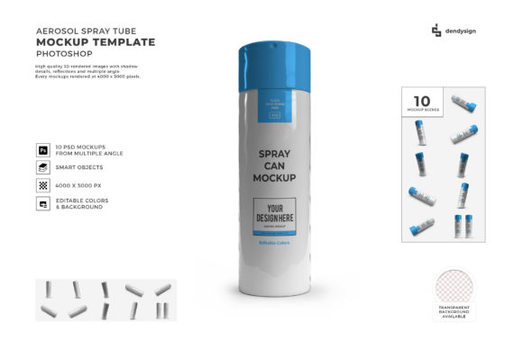 Aerosol Spray Tube 3D Mockup Bundle