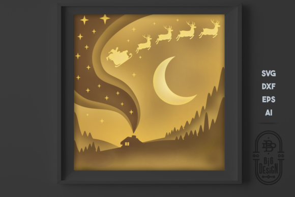 Christmas Eve 3D Scene Shadow Box
