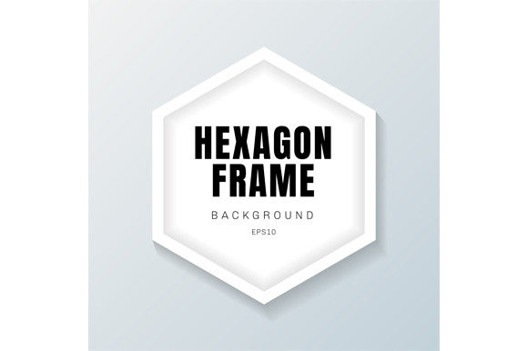 Elevate Your Visual Presentations with a 3D White Hexagon Frame Mockup on Gray Background