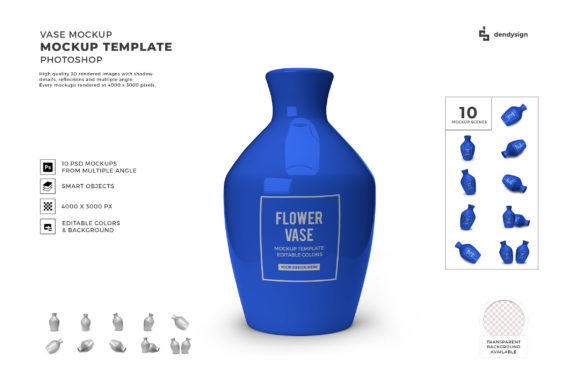 Flower Vase 3D Mockup Template Bundle Evaluation