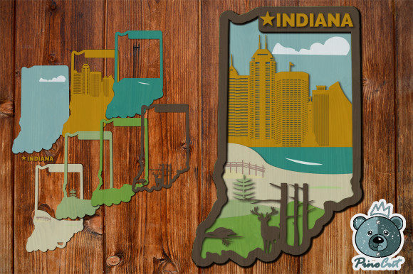 Indiana, 3D Layered Tropical Indiana