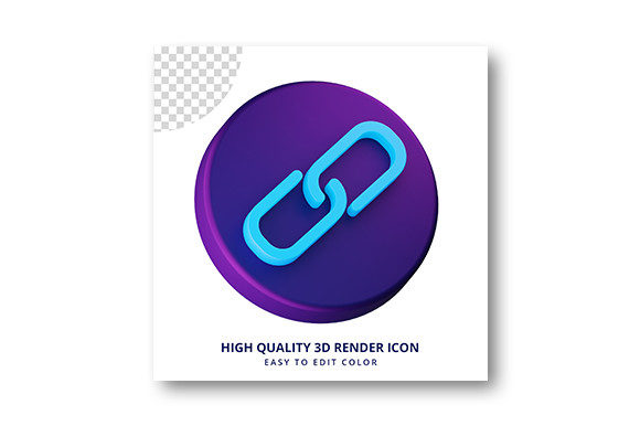 Link Icon in 3d Rendering Premium