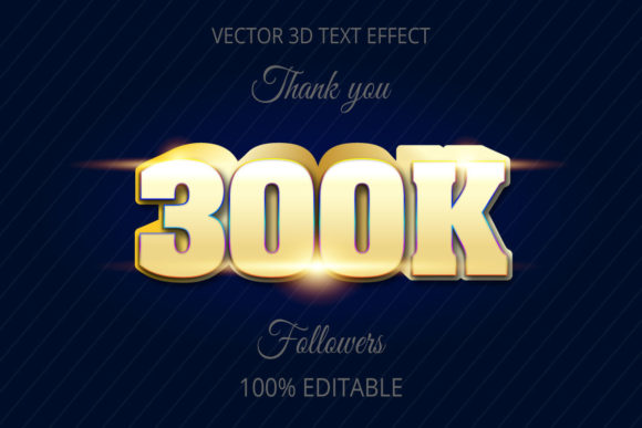 Premium 300k 3D Gold Color Text Effect for High-End Design