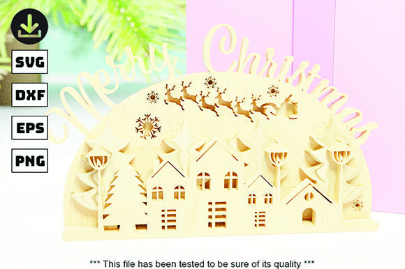 Village 3D Christmas Svg
